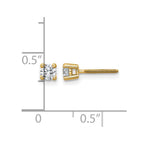 True Origin 14K Yellow Gold 1/3 carat Lab Grown Diamond VS+ F+ Round Four Prong Heavy Weight Screw Back Complete Stud Earrings