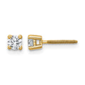 True Origin 14K Yellow Gold 1/3 carat Lab Grown Diamond VS+ F+ Round Four Prong Heavy Weight Screw Back Complete Stud Earrings