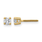 True Origin 14K Yellow Gold 1/3 carat Lab Grown Diamond VS+ F+ Round Four Prong Heavy Weight Screw Back Complete Stud Earrings