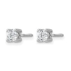 True Origin 14K White Gold 1/2 carat Lab Grown Diamond VS+ F+ Round Four Prong Heavy Weight Screw Back Complete Stud Earrings