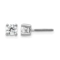 True Origin 14K White Gold 1/2 carat Lab Grown Diamond VS+ F+ Round Four Prong Heavy Weight Screw Back Complete Stud Earrings