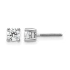 True Origin 14K White Gold 1/2 carat Lab Grown Diamond VS+ F+ Round Four Prong Heavy Weight Screw Back Complete Stud Earrings