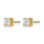True Origin 14K Yellow Gold 1/2 carat Lab Grown Diamond VS+ F+ Round Four Prong Heavy Weight Screw Back Complete Stud Earrings