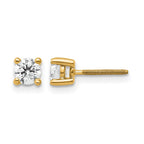 True Origin 14K Yellow Gold 1/2 carat Lab Grown Diamond VS+ F+ Round Four Prong Heavy Weight Screw Back Complete Stud Earrings