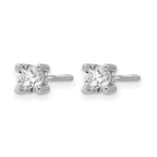 True Origin 14K White Gold 2/3 carat Lab Grown Diamond VS+ F+ Round Four Prong Heavy Weight Screw Back Complete Stud Earrings