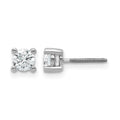 True Origin 14K White Gold 2/3 carat Lab Grown Diamond VS+ F+ Round Four Prong Heavy Weight Screw Back Complete Stud Earrings