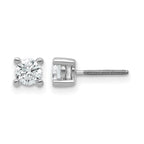 True Origin 14K White Gold 2/3 carat Lab Grown Diamond VS+ F+ Round Four Prong Heavy Weight Screw Back Complete Stud Earrings