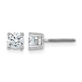True Origin 14K White Gold 3/4 carat Lab Grown Diamond VS+ F+ Round Four Prong Heavy Weight Screw Back Complete Stud Earrings