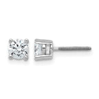 True Origin 14K White Gold 3/4 carat Lab Grown Diamond VS+ F+ Round Four Prong Heavy Weight Screw Back Complete Stud Earrings