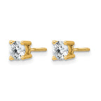 True Origin 14K Yellow Gold 3/4 carat Lab Grown Diamond VS+ F+ Round Four Prong Heavy Weight Screw Back Complete Stud Earrings
