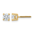 True Origin 14K Yellow Gold 3/4 carat Lab Grown Diamond VS+ F+ Round Four Prong Heavy Weight Screw Back Complete Stud Earrings
