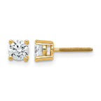 True Origin 14K Yellow Gold 3/4 carat Lab Grown Diamond VS+ F+ Round Four Prong Heavy Weight Screw Back Complete Stud Earrings