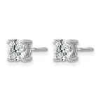 True Origin 14K White Gold 1 carat Lab Grown Diamond VS+ F+ Round Four Prong Heavy Weight Screw Back Complete Stud Earrings