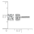 True Origin 14K White Gold 1 carat Lab Grown Diamond VS+ F+ Round Four Prong Heavy Weight Screw Back Complete Stud Earrings