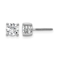 True Origin 14K White Gold 1 carat Lab Grown Diamond VS+ F+ Round Four Prong Heavy Weight Screw Back Complete Stud Earrings