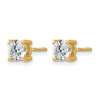 True Origin 14K Yellow Gold 1 carat Lab Grown Diamond VS+ F+ Round Four Prong Heavy Weight Screw Back Complete Stud Earrings