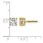 True Origin 14K Yellow Gold 1 carat Lab Grown Diamond VS+ F+ Round Four Prong Heavy Weight Screw Back Complete Stud Earrings