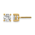 True Origin 14K Yellow Gold 1 carat Lab Grown Diamond VS+ F+ Round Four Prong Heavy Weight Screw Back Complete Stud Earrings