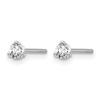 True Origin 14K White Gold 1/5 carat Lab Grown Diamond VS+ F+ Round Three Prong Heavy Weight Complete Stud Earrings