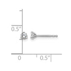 True Origin 14K White Gold 1/5 carat Lab Grown Diamond VS+ F+ Round Three Prong Heavy Weight Complete Stud Earrings