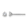 True Origin 14K White Gold 1/5 carat Lab Grown Diamond VS+ F+ Round Three Prong Heavy Weight Complete Stud Earrings