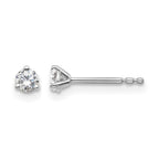 True Origin 14K White Gold 1/5 carat Lab Grown Diamond VS+ F+ Round Three Prong Heavy Weight Complete Stud Earrings