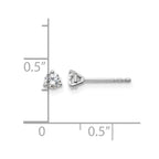 True Origin 14K White Gold 1/4 carat Lab Grown Diamond VS+ F+ Round Three Prong Heavy Weight Complete Stud Earrings