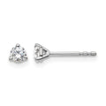 True Origin 14K White Gold 1/4 carat Lab Grown Diamond VS+ F+ Round Three Prong Heavy Weight Complete Stud Earrings