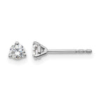 True Origin 14K White Gold 1/4 carat Lab Grown Diamond VS+ F+ Round Three Prong Heavy Weight Complete Stud Earrings