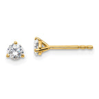 True Origin 14K Yellow Gold 1/3 carat Lab Grown Diamond VS+ F+ Round Three Prong Heavy Weight Complete Stud Earrings