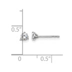 True Origin 14K White Gold 1/3 carat Lab Grown Diamond VS+ F+ Round Three Prong Heavy Weight Complete Stud Earrings