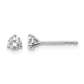 True Origin 14K White Gold 1/3 carat Lab Grown Diamond VS+ F+ Round Three Prong Heavy Weight Complete Stud Earrings