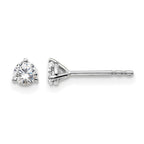 True Origin 14K White Gold 1/3 carat Lab Grown Diamond VS+ F+ Round Three Prong Heavy Weight Complete Stud Earrings