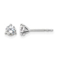 True Origin 14K White Gold 1/2 carat Lab Grown Diamond VS+ F+ Round Three Prong Heavy Weight Complete Stud Earrings