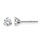True Origin 14K White Gold 1/2 carat Lab Grown Diamond VS+ F+ Round Three Prong Heavy Weight Complete Stud Earrings