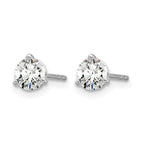 True Origin 14K White Gold 2/3 carat Lab Grown Diamond VS+ F+ Round Three Prong Heavy Weight Complete Stud Earrings