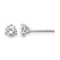 True Origin 14K White Gold 2/3 carat Lab Grown Diamond VS+ F+ Round Three Prong Heavy Weight Complete Stud Earrings