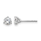 True Origin 14K White Gold 2/3 carat Lab Grown Diamond VS+ F+ Round Three Prong Heavy Weight Complete Stud Earrings