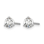 True Origin 14K White Gold 3/4 carat Lab Grown Diamond VS+ F+ Round Three Prong Heavy Weight Complete Stud Earrings