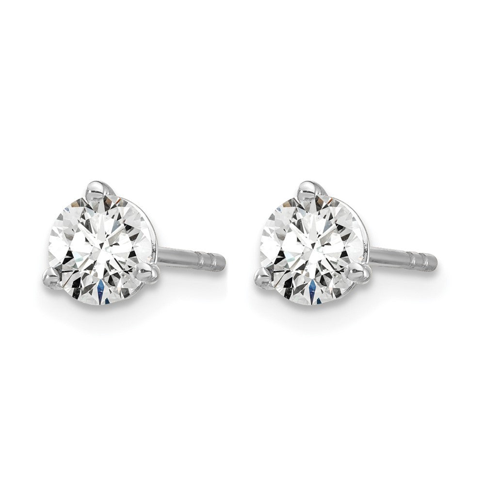 True Origin 14K White Gold 3/4 carat Lab Grown Diamond VS+ F+ Round Three Prong Heavy Weight Complete Stud Earrings