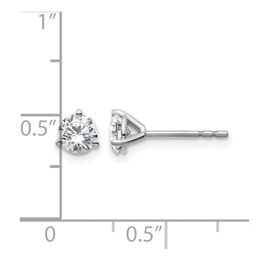 True Origin 14K White Gold 3/4 carat Lab Grown Diamond VS+ F+ Round Three Prong Heavy Weight Complete Stud Earrings