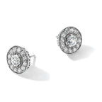 True Origin 14K White Gold 1/2 carat Lab Grown Diamond VS+ F+ Round Three Prong Heavy Weight Complete Stud Earrings