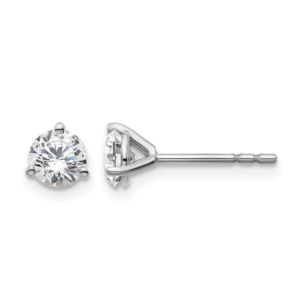 True Origin 14K White Gold 3/4 carat Lab Grown Diamond VS+ F+ Round Three Prong Heavy Weight Complete Stud Earrings