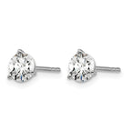 True Origin 14K White Gold 1 carat Lab Grown Diamond VS+ F+ Round Three Prong Heavy Weight Complete Stud Earrings