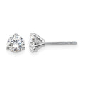 True Origin 14K White Gold 1 carat Lab Grown Diamond VS+ F+ Round Three Prong Heavy Weight Complete Stud Earrings