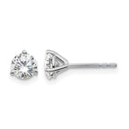 True Origin 14K White Gold 1 carat Lab Grown Diamond VS+ F+ Round Three Prong Heavy Weight Complete Stud Earrings