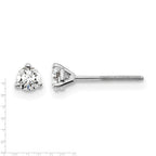 True Origin 14K White Gold 1/4 carat Lab Grown Diamond VS+ F+ Round Three Prong Heavy Weight Screw Back Complete Stud Earrings