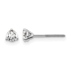True Origin 14K White Gold 1/4 carat Lab Grown Diamond VS+ F+ Round Three Prong Heavy Weight Screw Back Complete Stud Earrings