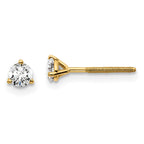 True Origin 14K Yellow Gold 1/3 carat Lab Grown Diamond VS+ F+ Round Three Prong Heavy Weight Screw Back Complete Stud Earrings