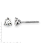 True Origin 14K White Gold 1/2 carat Lab Grown Diamond VS+ F+ Round Three Prong Heavy Weight Screw Back Complete Stud Earrings